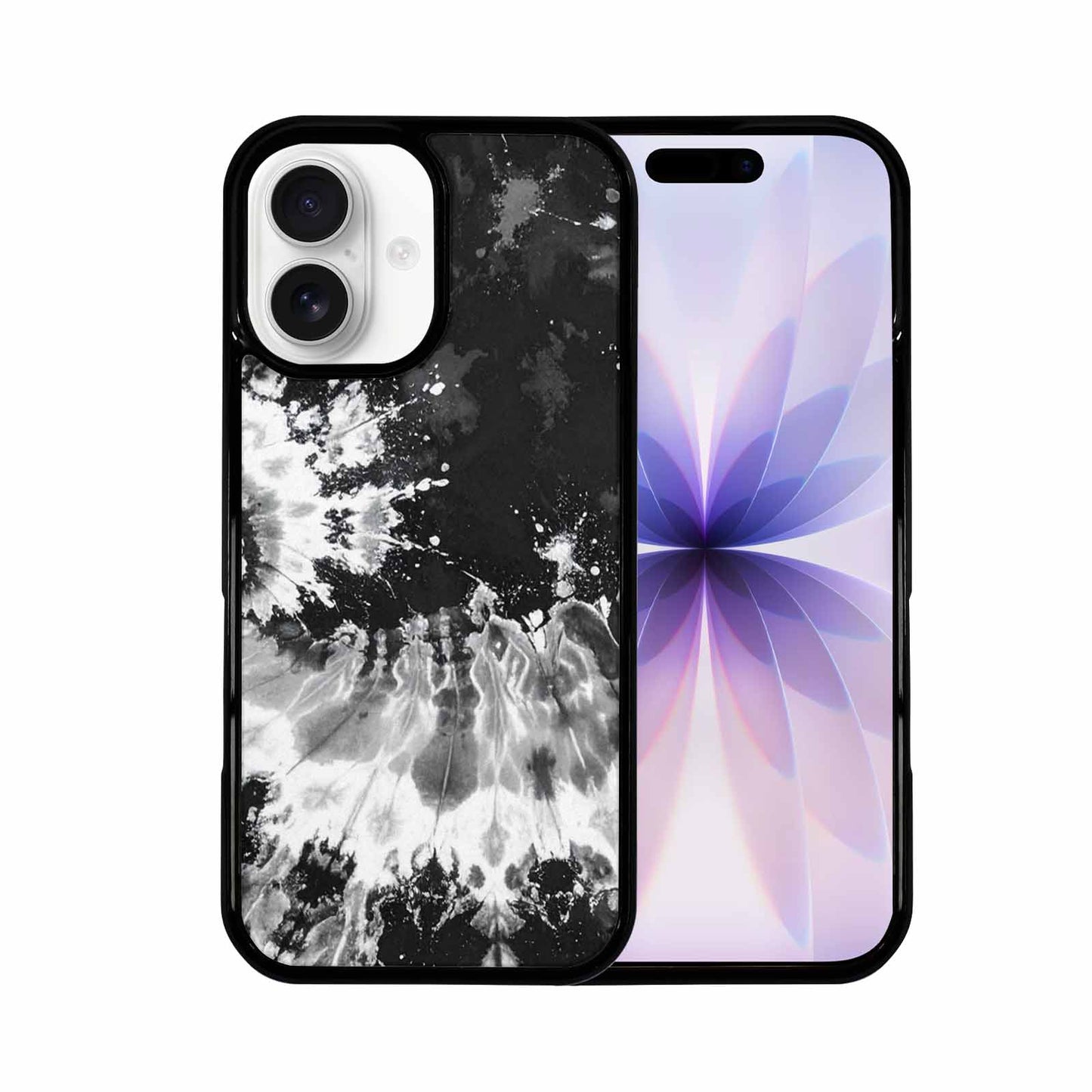 iPhone 17 Case — Tie Dye Acid Wash Black Tie, Personalized Phone Case