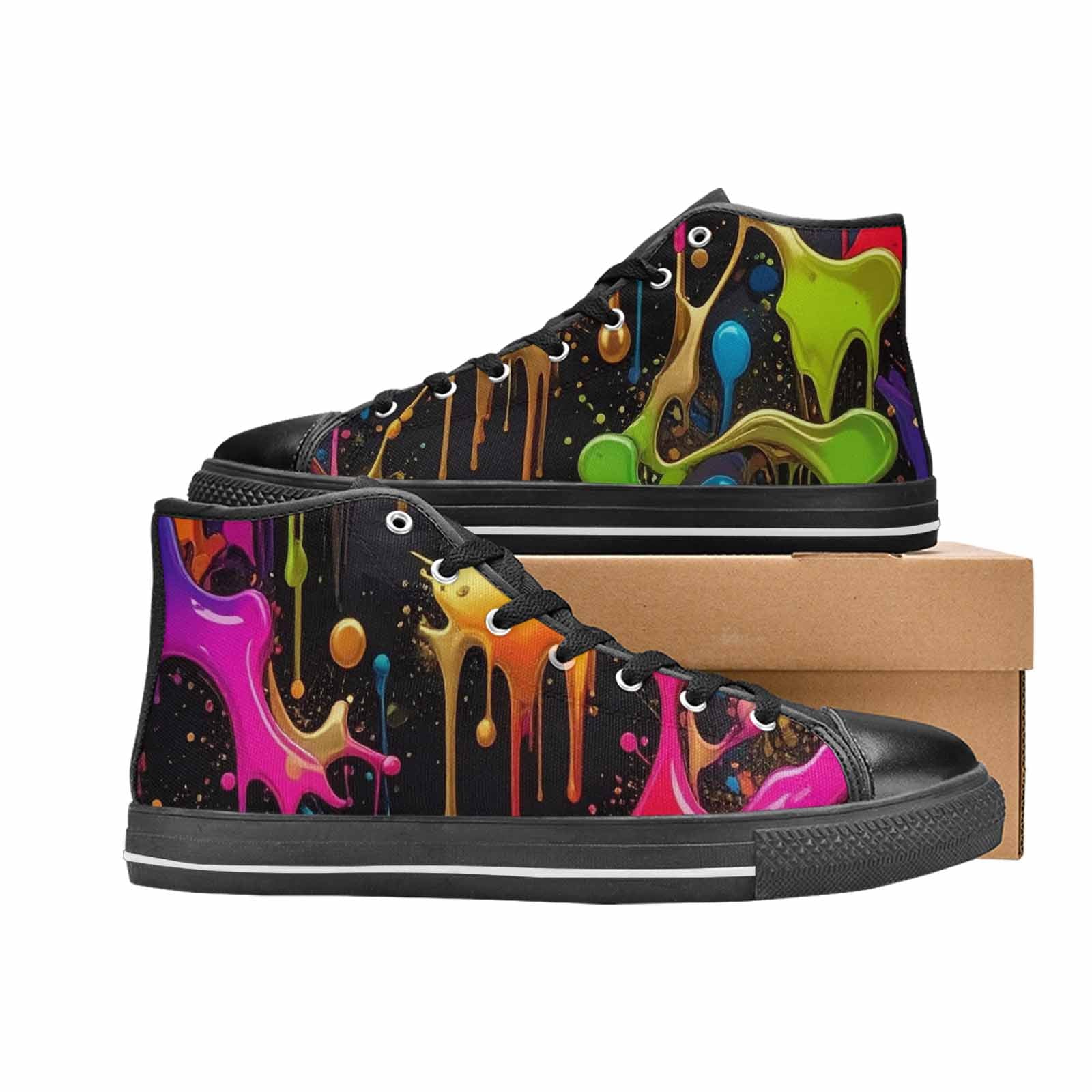 WOMEN'S Paint Splatter High Top Canvas Y2K Shoes