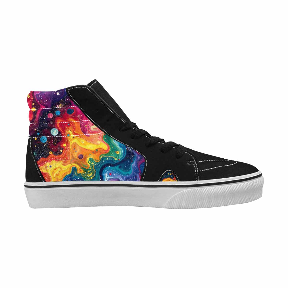 WOMEN'S Galaxy Art - High Top Canvas Vibrant Chaos Custom Sneakers