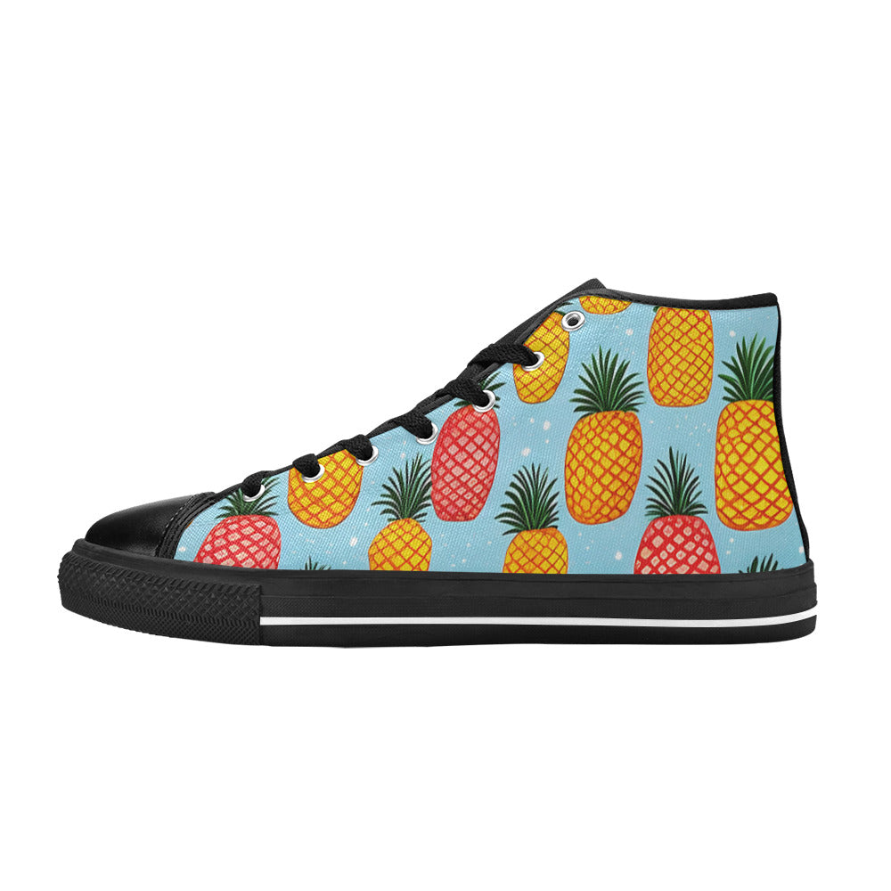 MEN'S Pineapples Please 2 Men’S High Top Canvas Cottagecore Custom Sneakers
