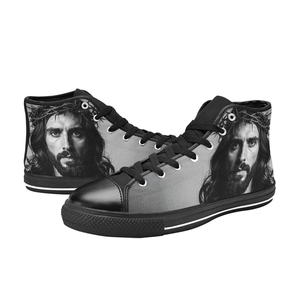 WOMEN'S Jesus37 High Top Canvas Grunge Custom Shoes