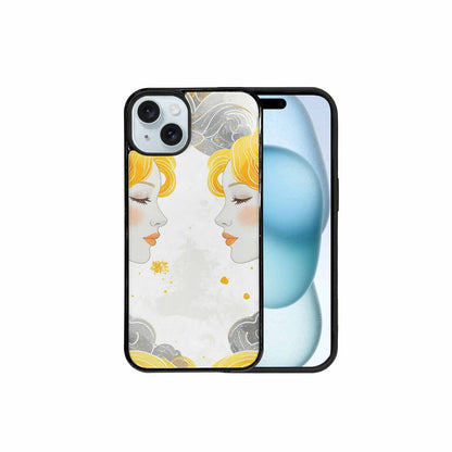 iPhone 15 Plus Case — Gemini Twins Zodiac Pattern Seamless Repeat, Custom Designed Case Cover