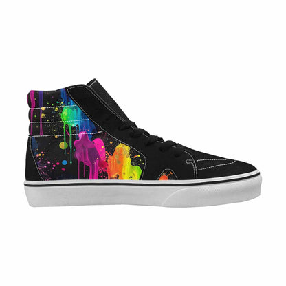 MEN'S Paint Splatter High Top Canvas Vibrant Chaos Custom Shoes