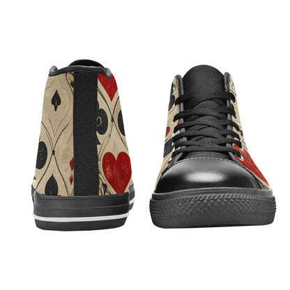 WOMEN'S Playing Card Suit High Top Canvas Wallpaper Art Shoes