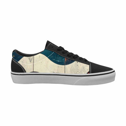 WOMEN'S Retro Wave Scallop Stripe Lace-Up Canvas Neon Fantasy Custom Shoes