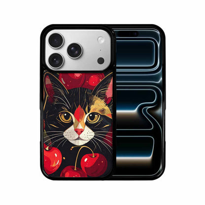 iPhone 17 Pro Case — Retro Cherry Cat Face Retro Vintage, Custom Art Phone Cover