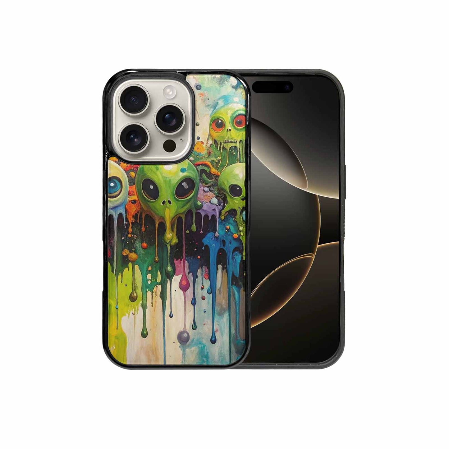 iPhone 16 Pro Case — Aliens Camomelting Aliens Patt Q9t, Personalized Phone Case