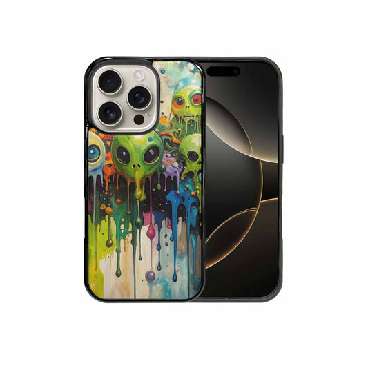 iPhone 16 Pro Case — Aliens Camomelting Aliens Patt Q9t, Personalized Phone Case