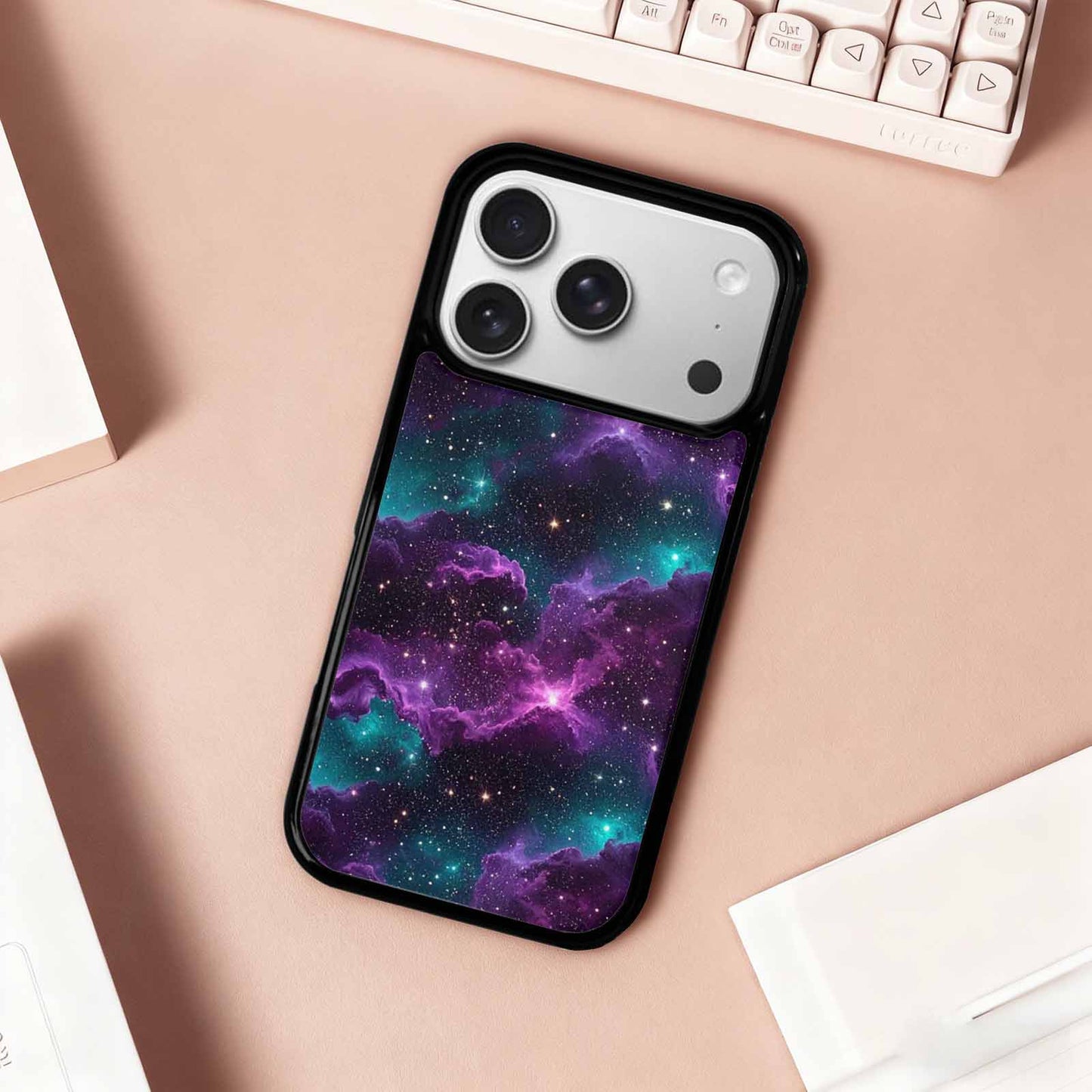 iPhone 17 Pro Case — Seamless Tileable Pattern Of Swirling Galaxy, Custom Art Phone Cover