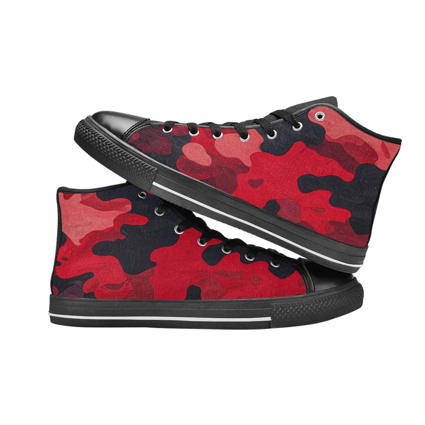 WOMEN'S Tactical Camo Red Black High Top Canvas Aesthetic Sneakers