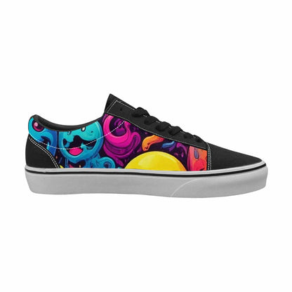 WOMEN'S Yellow Smiley Face Canvas Lace-Up Y2K Shoes