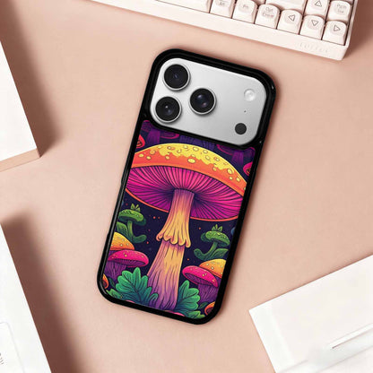 iPhone 17 Pro Case — Psychedelic Mushroom Cartoon Pattern Cartoon Cute, Unique Phone Case Design