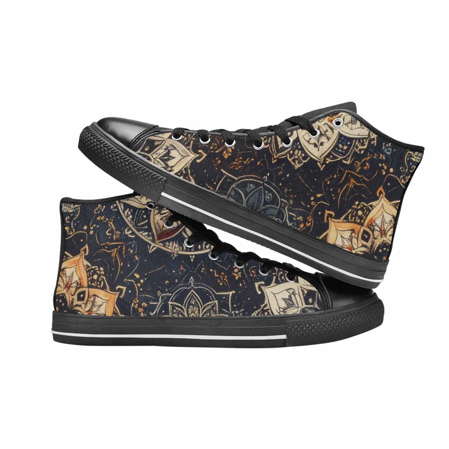 WOMEN'S Mandala High Top Canvas Grunge Sneakers