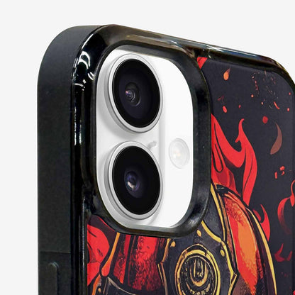 iPhone 16 Case — Firefighter Pattern Flames Axes Helmets Seamless, Custom Phone Case