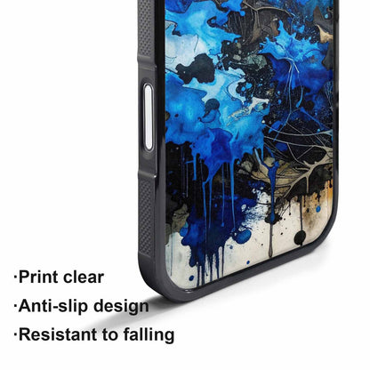 iPhone 17 Air Case — Black Blue Ink Camo Patches Camo, Unique Phone Case Design