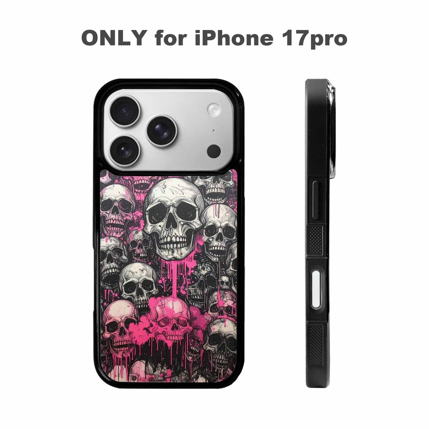 iPhone 17 Pro Case — Black Pink Ink Rainbow From Gothic, Customized Protective Case