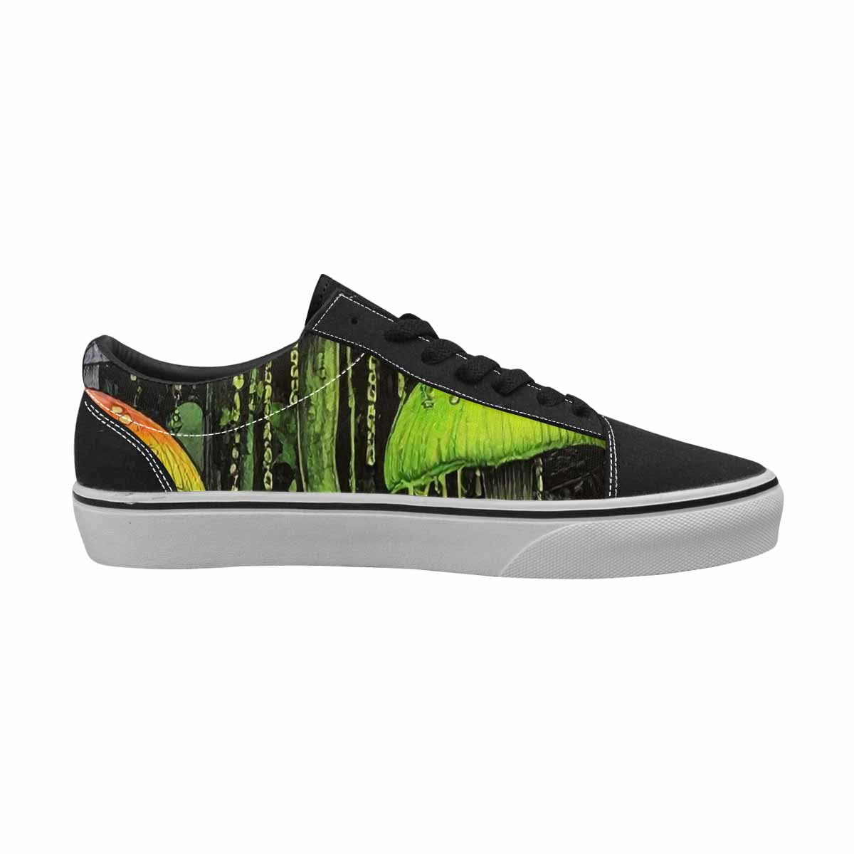 WOMEN'S Rainbow Drip Mushrooms Lace-Up Canvas Surreal Custom Shoes