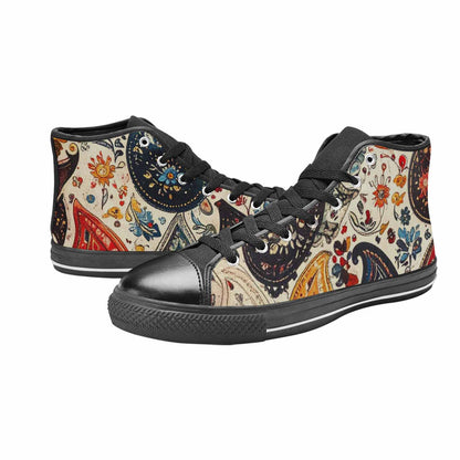 WOMEN'S Paisley Bandana High Top Canvas Grunge Custom Sneakers
