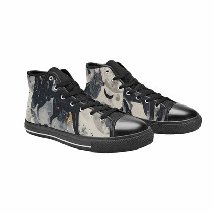 WOMEN'S Wolf Silhouette Moon High Top Canvas Cottagecore Shoes