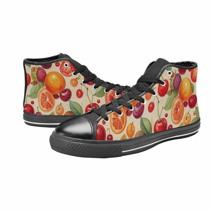 WOMEN'S Cherry Fruit Print High Top Canvas Cottagecore Shoes
