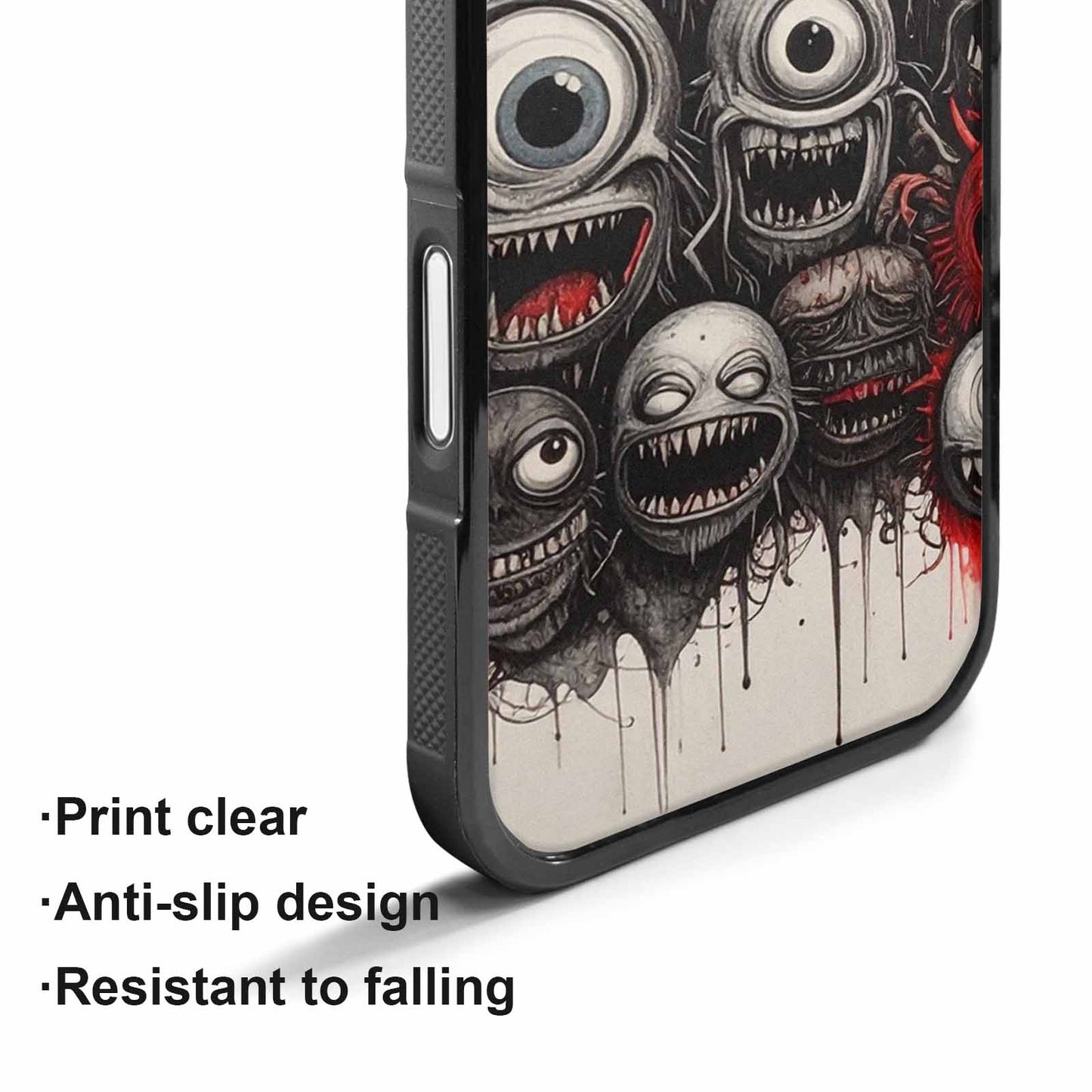 iPhone 17 Case — Multi Eye Monster Black Original Art, Custom Printed Phone Case