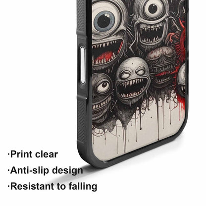 iPhone 17 Case — Multi Eye Monster Black Original Art, Custom Printed Phone Case