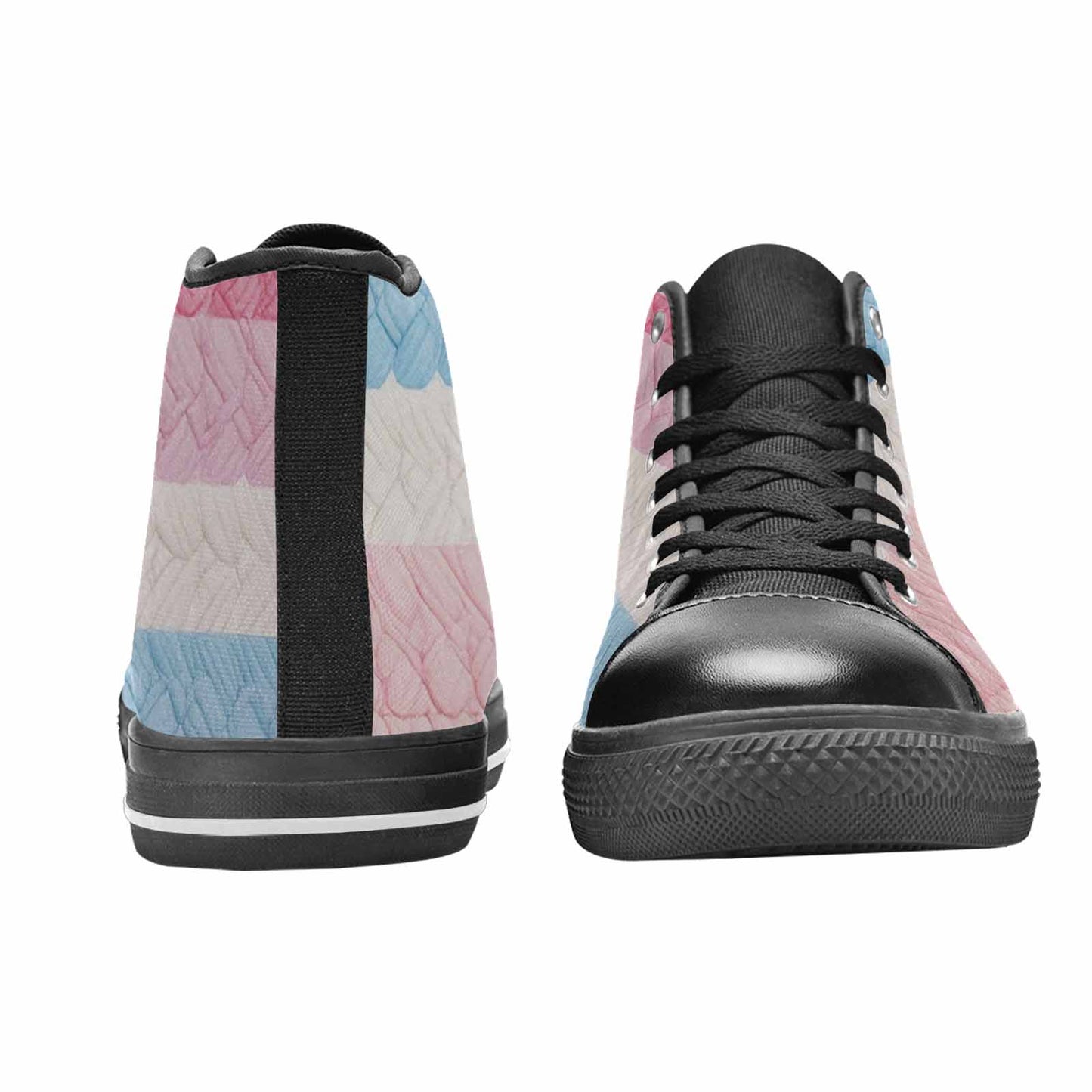 MEN'S Transgender Flag Color High Top Canvas Dark Academia Shoes