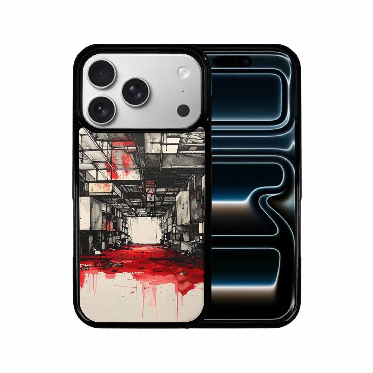 iPhone 17 Pro Case — Liminal Space Fragment Black Red Galaxy, Custom Phone Case