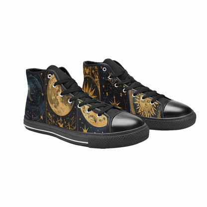 WOMEN'S Zodiac Constellation Star High Top Canvas Vibrant Chaos Custom Shoes