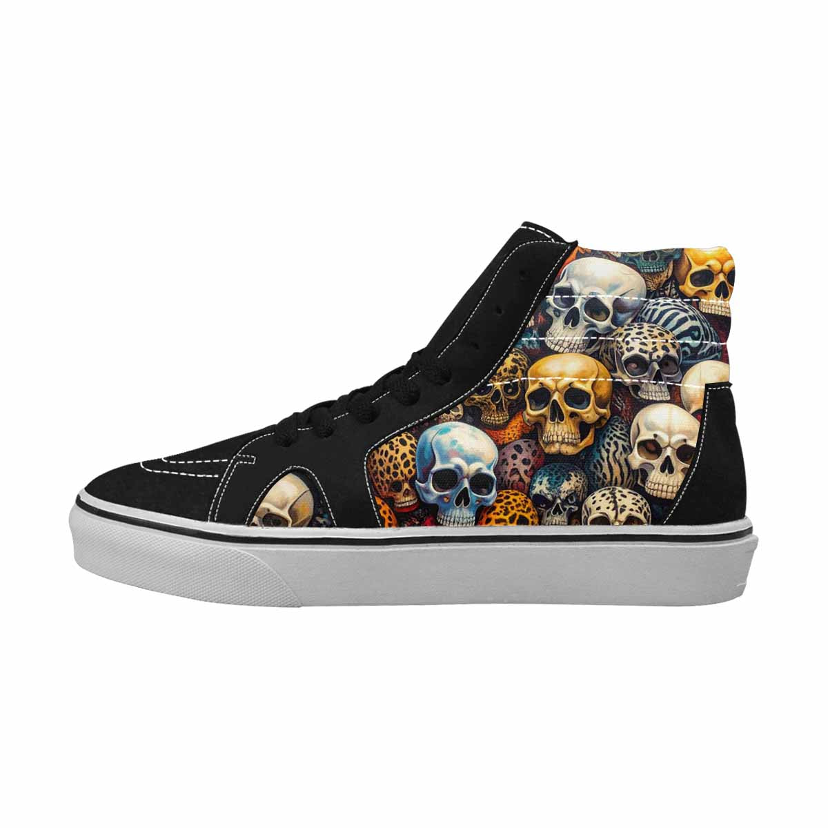 MEN'S Skulls High Top Canvas Neon Fantasy Custom Shoes