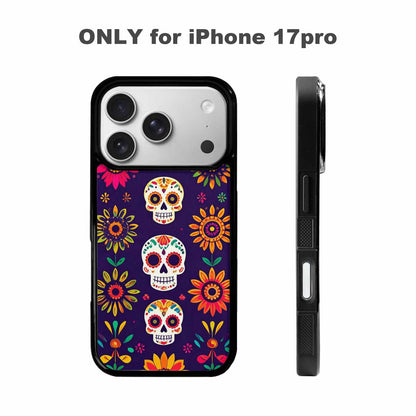 iPhone 17 Pro Case — Sunflowers And Skulls Gothic Skulls, Unique Phone Case Design