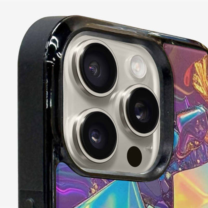 iPhone 16 Pro Case — Holographic Iridescent Shimmer Pattern Hundreds Of, Custom Print Case Cover