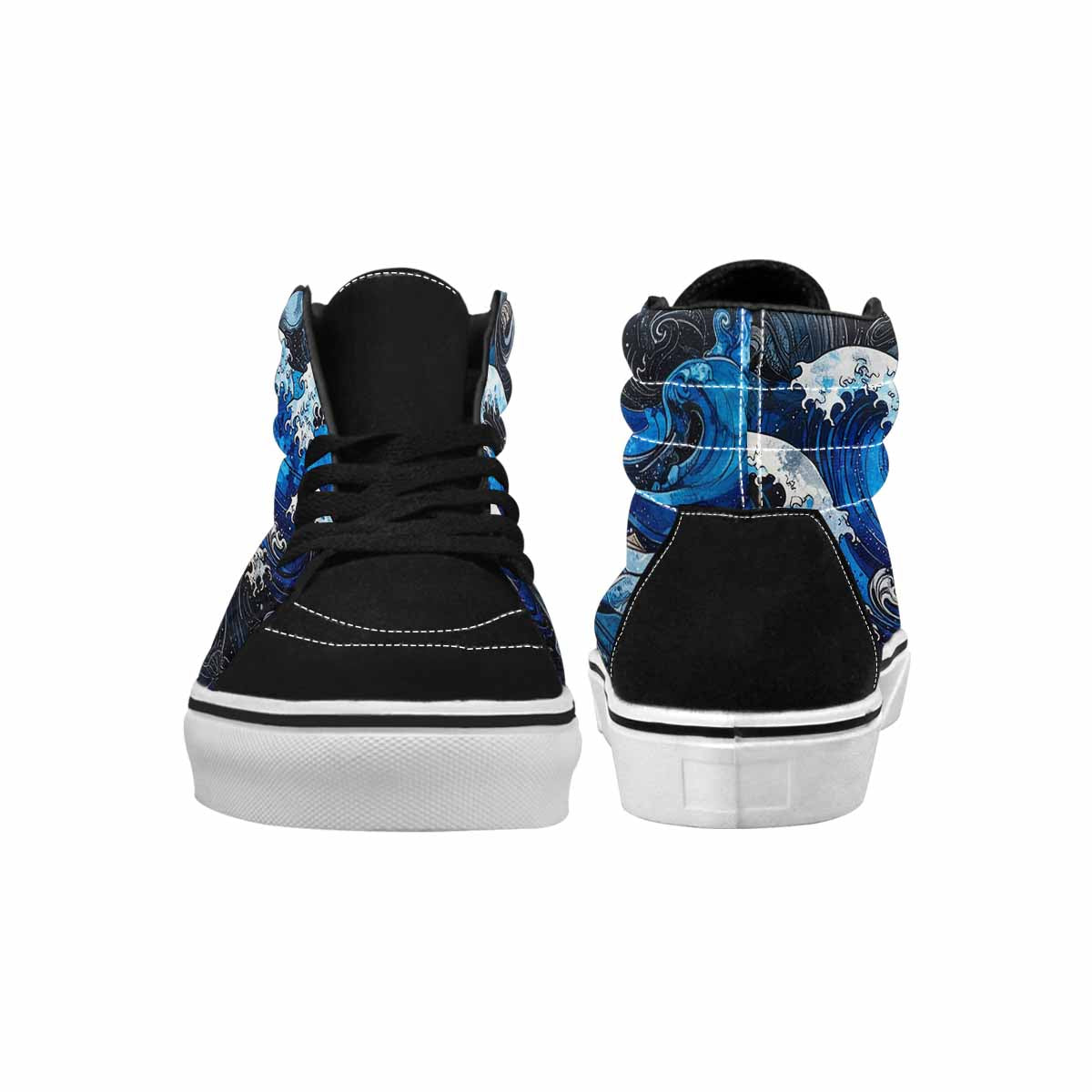 MEN'S Nautical Wave High Top Canvas Aesthetic Custom Shoes