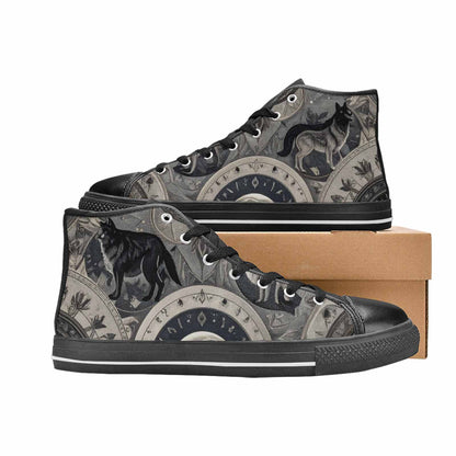 WOMEN'S Wolves Everywhere Collage High Top Canvas Dark Academia Sneakers