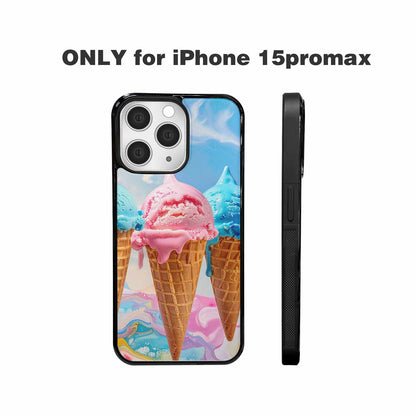 iPhone 15 Pro Max Case — Collage Of Overlapping Waffle Cone Icecream, Custom Printed Phone Case
