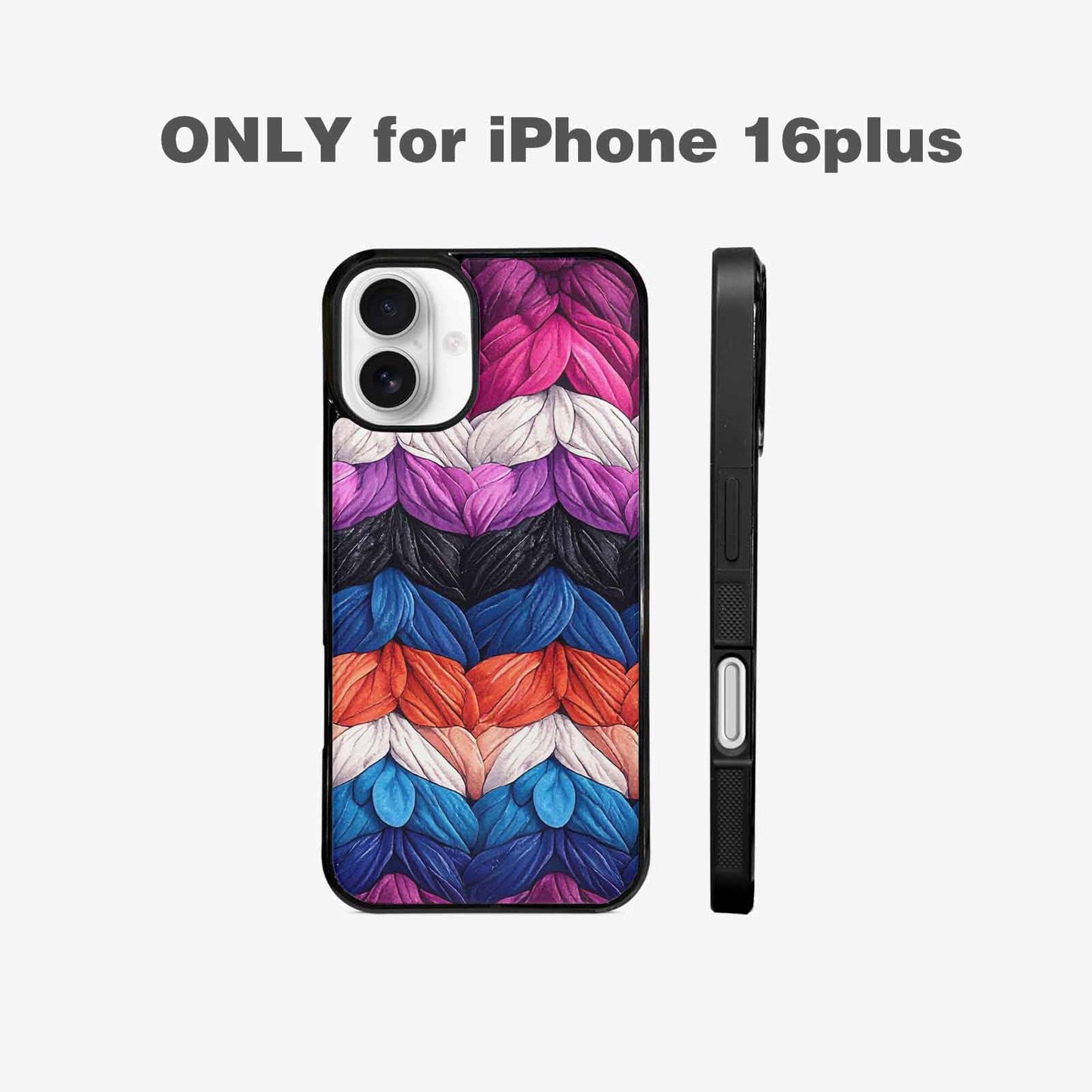 iPhone 16 Plus Case — Genderfluid Flag Color Theme Small Rainbow, Original Design Phone Case