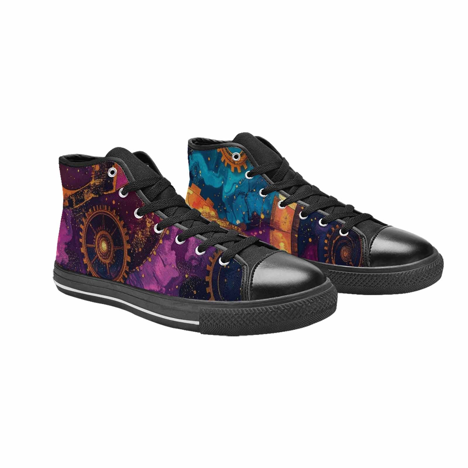 WOMEN'S Steampunk Galaxy High Top Canvas Surreal Custom Shoes