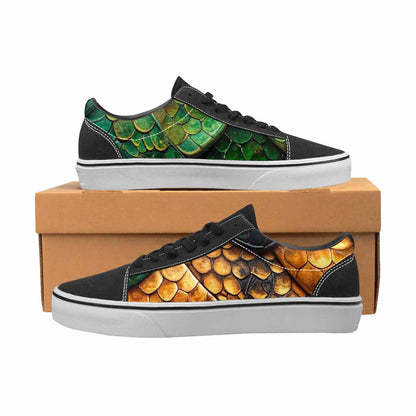 MEN'S Snake Skin Reptile Canvas Lace-Up Surreal Custom Sneakers