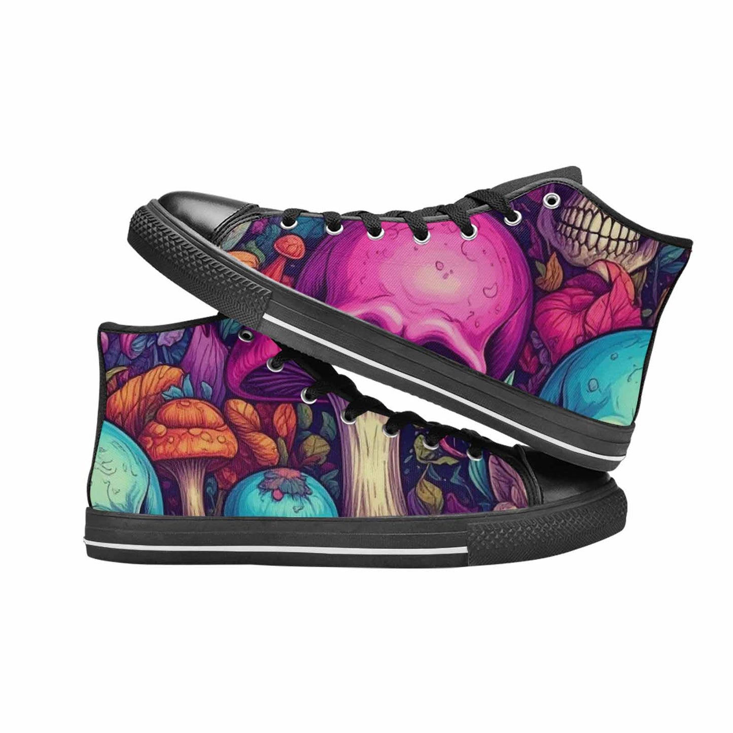 MEN'S Mushroom Skull High Top Canvas Y2K Custom Shoes