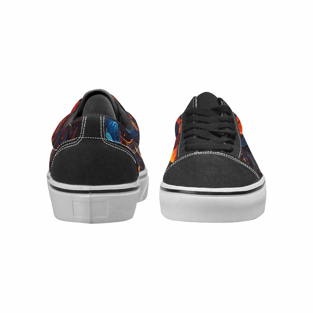 MEN'S Fire Flame Canvas Lace-Up Wallpaper Art Custom Sneakers