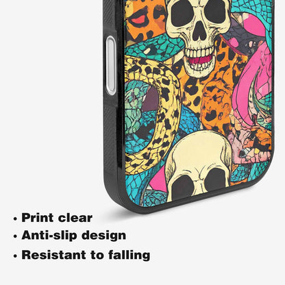 iPhone 16 Case — Snake Print Skull Custom, Custom Print Case Cover