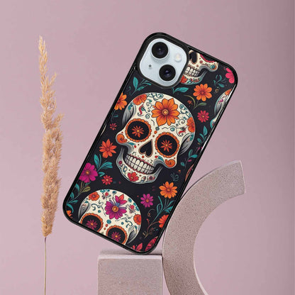 iPhone 15 Plus Case — Dia De Los Muertos Sugar Skull, Custom Art Phone Cover