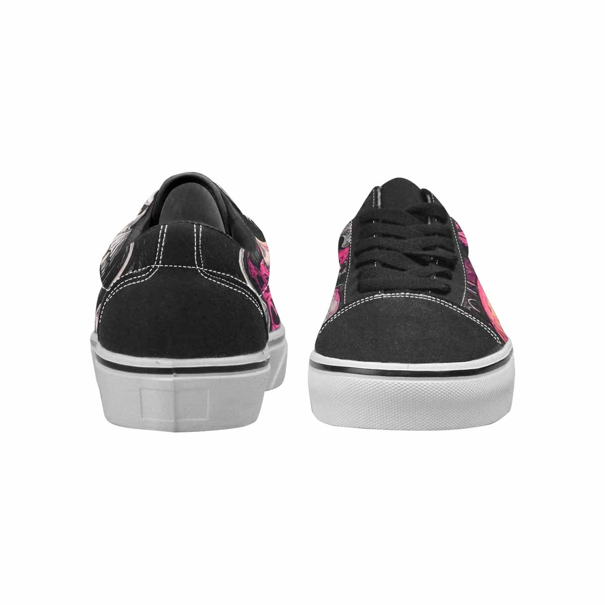 WOMEN'S Rainbow From Skull S Lace-Up Canvas Wallpaper Art Custom Sneakers