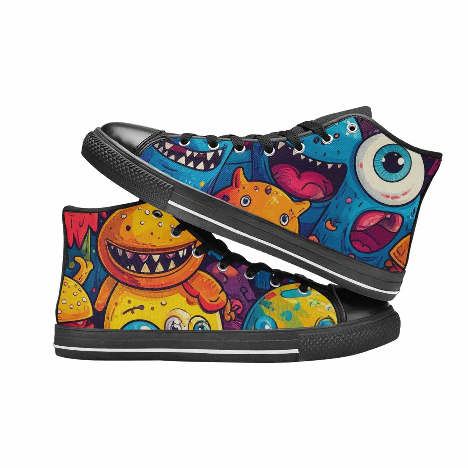 MEN'S Cartoon Monster Character High Top Canvas Vibrant Chaos Sneakers