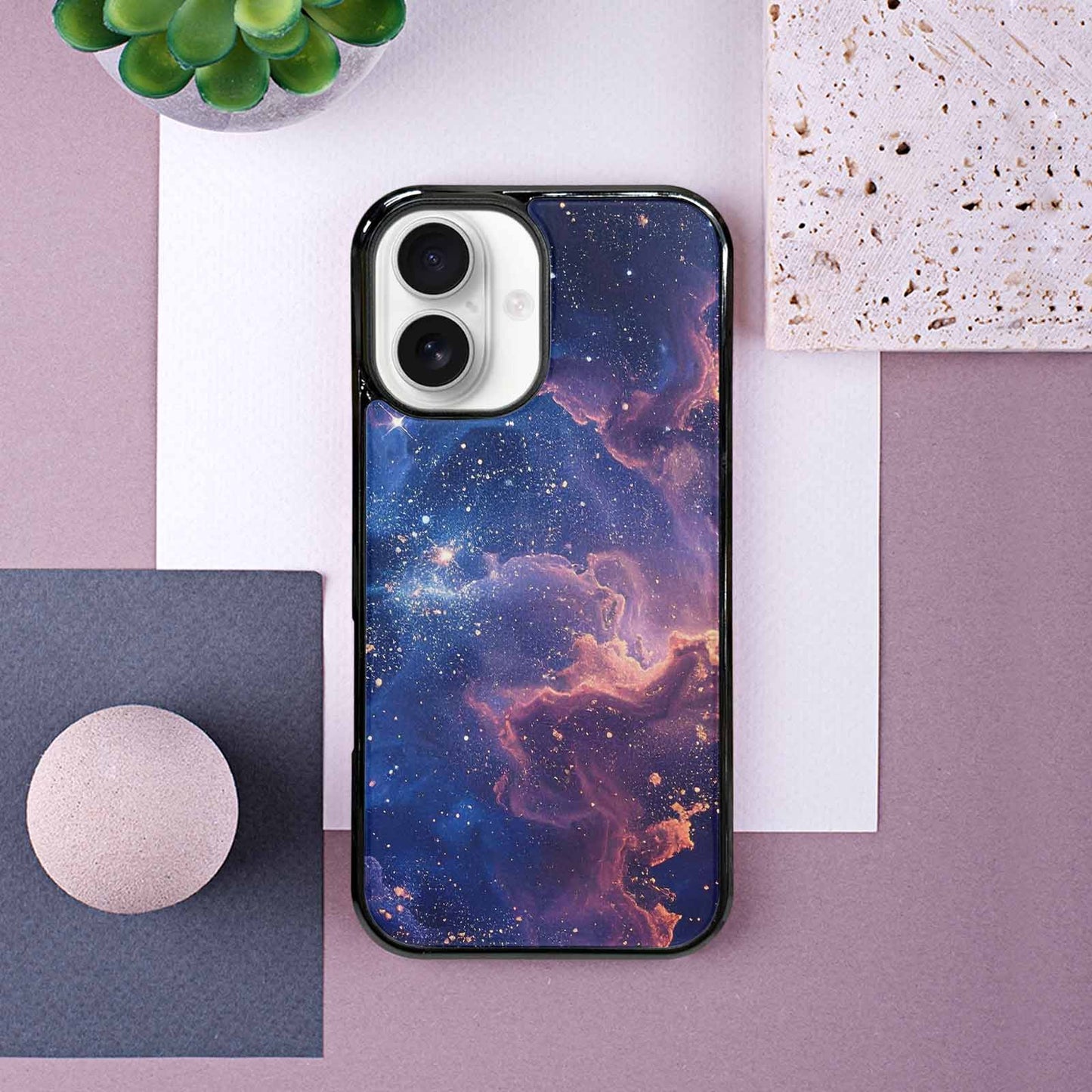 iPhone 16 Case — Nebula Texture With Dense Star Cluster, Original Design Phone Case