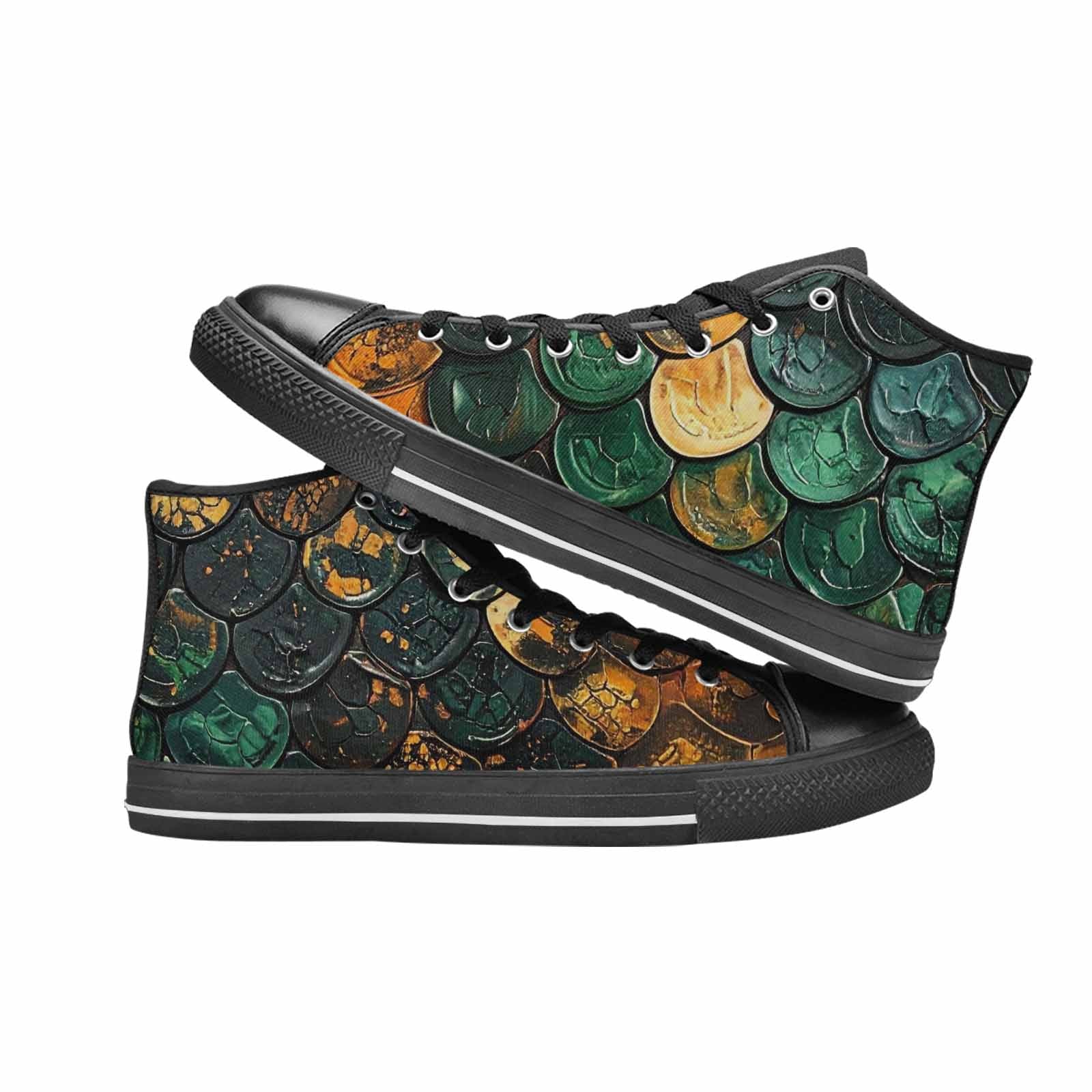 MEN'S Snake Skin Reptile High Top Canvas Surreal Shoes
