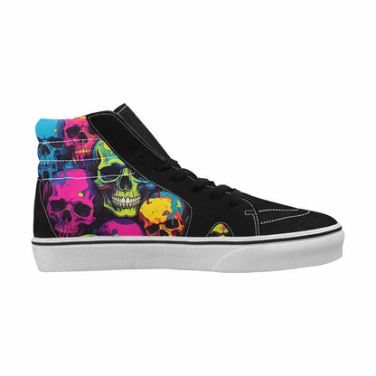 MEN'S 1000s Skulls Digital Camo High Top Canvas Vibrant Chaos Custom Sneakers