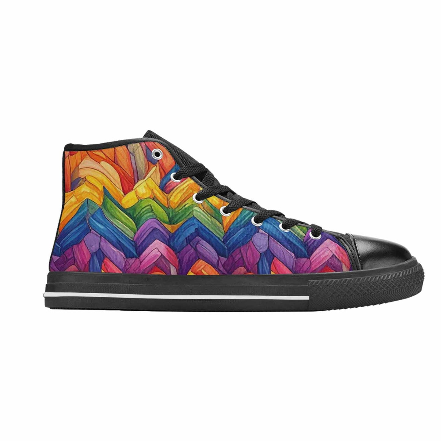 MEN'S Transgender Flag Color High Top Canvas Cottagecore Custom Shoes