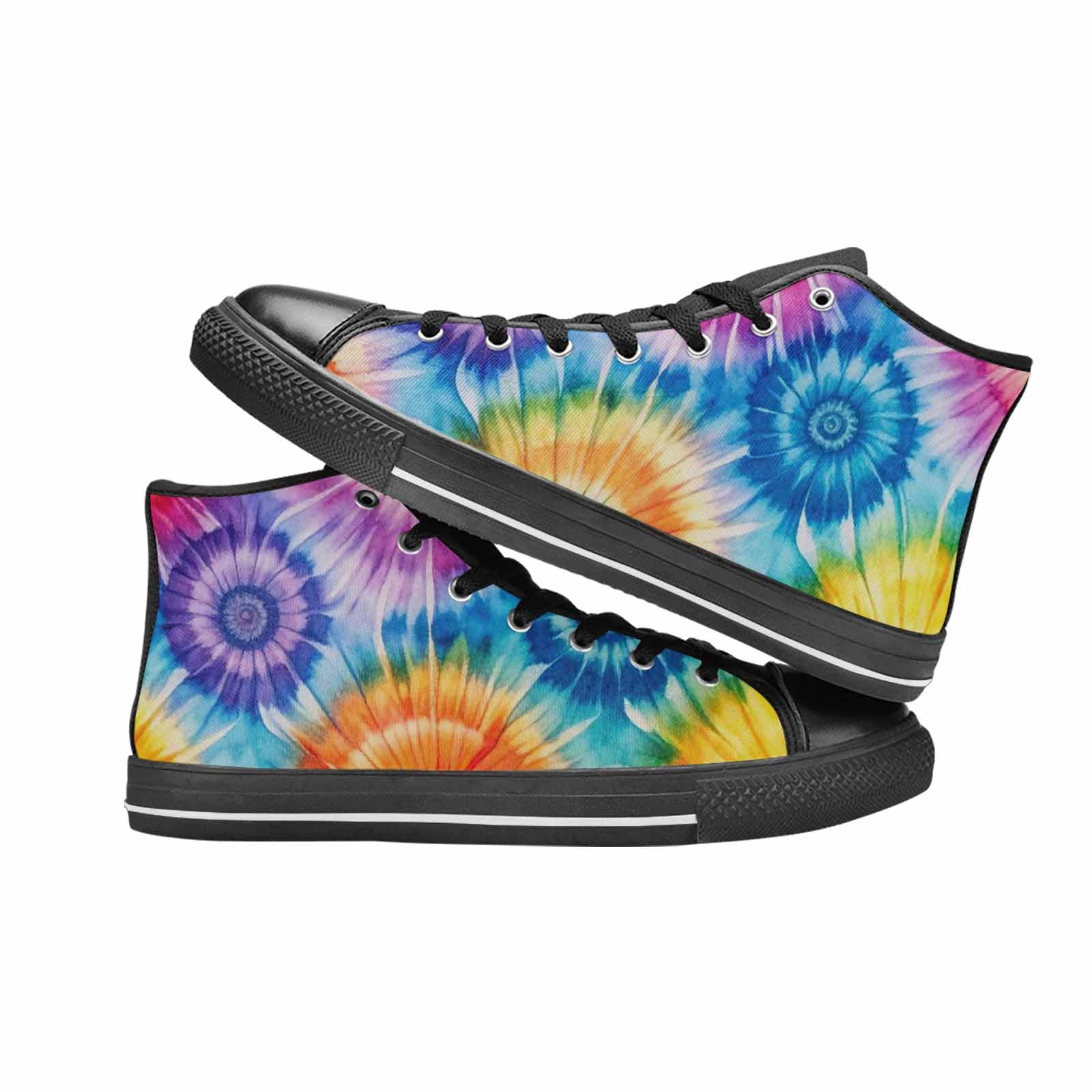 MEN'S Tie Dye Swirl High Top Canvas Dreamcore Custom Shoes