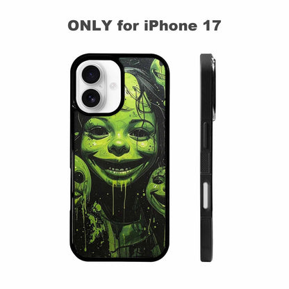 iPhone 17 Case — Black &amp; Green Ink Original Art, Custom Printed Phone Case